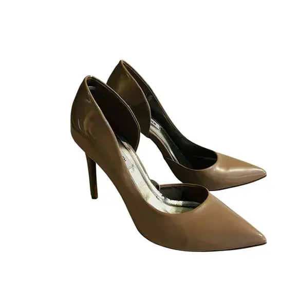 Steve Madden Patent Pointed Toe Pumps Size 10 Nude - Picture 2 of 8